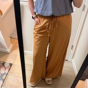 Women's Tan Wide-Leg Pants